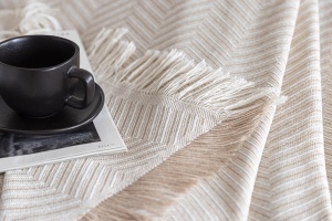 Todocama Cuvertura Multifunctionala 100 Bumbac Recycled Herringbone Design - Img 4