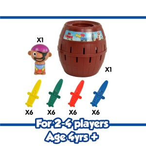 TOMY Joc oficial pentru copii "Pop Up Pirate", joc de actiune de inalta calitate pentru familie, joc cu pirati pentru a rafina dexteritatea copilului tau, joc pop-up, 4+, maro - Img 6