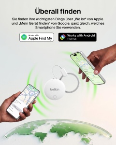 Tracker Bluetooth Belkin SureFind Spot, compatibil Apple si Google, alb - Img 3