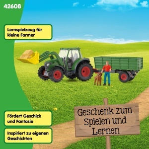 Tractor cu remorca Schleich Farm World 42608, 50 piese, cu figurine - Img 6