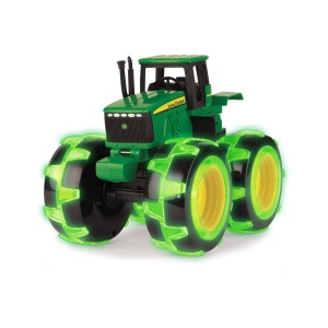 Tractor John Deere Monster Treads cu roti luminoase, verde