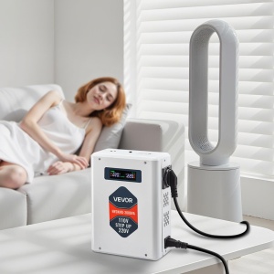 Transformator VEVOR 3000VA 110V-220V 2 prize EU USB LCD protectie termica - Img 8