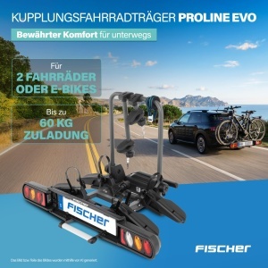 Transportor bicicleta FISCHER Proline Evo 2, pentru 2 biciclete, negru, 60 kg - Img 2