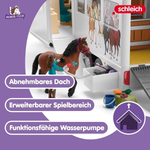 Transportor de cai Schleich Horse Club 42619, 227 piese, cu piscina - Img 4