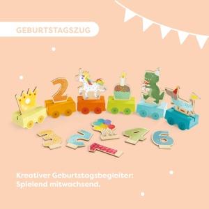 Trenulete de aniversare din lemn HABA Decoratiune pentru petrecerea copiilor 1-6 ani - Img 6