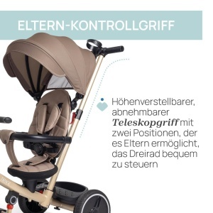 Tricicleta Chicco 4in1, pentru 6 luni - 4 ani, cu roti din cauciuc, usor de pliat - Img 5