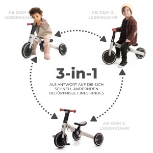 Tricicleta Kinderkraft 4TRIKE 3 in 1, pentru copii 1-5 ani, gri - Img 3