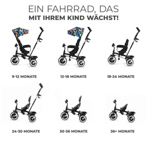 Tricicleta Kinderkraft Aston, pentru copii de la 9 luni, cu scaun rotativ si copertina - Img 2