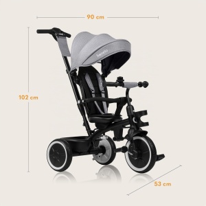 Tricicleta Lionelo Berry pentru copii, 9 luni - 5 ani, 25 kg, cu maner ajustabil - Img 10
