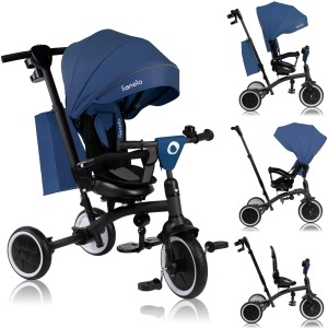 Tricicleta multifunctionala Lionelo Tris Plus 9 luni - 5 ani roti PU scaun rotativ 360deg montaj rapid