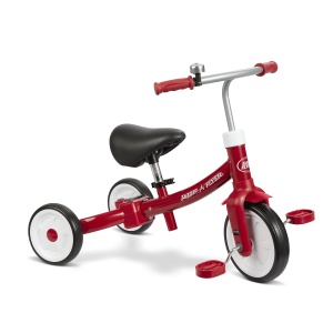 Tricicleta Radio Flyer pentru joaca, tricicleta rosie pentru copii mici, bicicleta fara pedale si vehicul pentru copii de la 1 la 3 ani