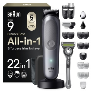Trimmer Braun Multigroom All-in-One Series 9, 22-in-1, 14 lungimi, gri