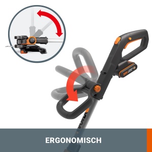 Trimmer de gazon WORX WG163E.9, 20V, 2-in-1, ergonomic, usor - Img 4