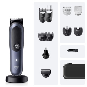 Trimmer multifunctional Braun Multigroom Series 7, 13-in-1, 120 minute autonomie, albastru - Img 6