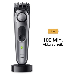 Trimmer pentru barba Braun BT7420, 40 lungimi, gri, cu acumulator - Img 5