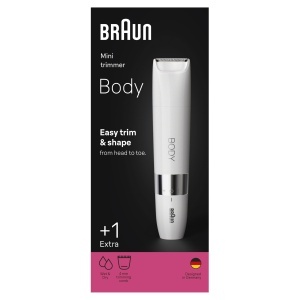 Trimmer pentru corp Braun BS1000, alb, compact, umed si uscat