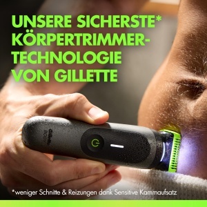 Trimmer pentru corp si intimitate GilletteLabs i7, tehnologie SkinFirst, negruverde - Img 2