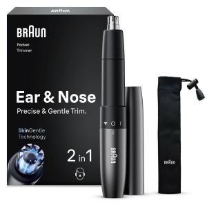 Trimmer pentru urechi si nas Braun EN21, Doppelklingen, Compact, Gri