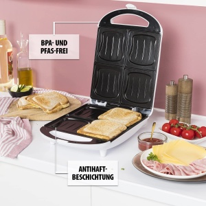 Tristar SA-3065 Sandwich Maker - 4 sandvisuri in acelasi timp - acoperire antiaderenta - Img 5