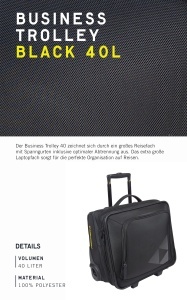 Trolley de business Fischer 40 L, cu compartiment laptop, roti silentioase - Img 2