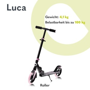 Trotineta LIONELO Luca, pliabila, 200 mm roti PU, suport 100 kg - Img 2
