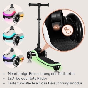 Trotineta pentru copii Lionelo Mey, 3 roti, LED, 50 kg, ajustabila - Img 3