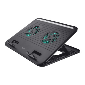 Trust Cyclone Laptop Cooler Stand pentru laptopuri de 16 inch, 8 trepte reglabile, suport de racire pentru notebook, USB Operation Cooling Pad cu 2 ventilatoare pentru notebook, netbook, MacBook - negru