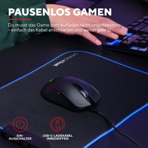 Trust Gaming GXT 923 Ybar Mouse Wireless Reincarcabil Gaming, Latenta Scazuta 2.4GHz, 50 Ore Viata Baterie, 200-7200 DPI, 69% Plastic Reciclat, PC, Laptop, Computer, Windows - Negru - Img 5