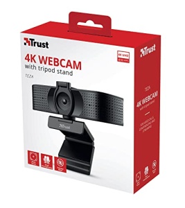 Trust Teza 4K Ultra HD Webcam, 3840x2160 cu 2 Microfoane si Autofocus, 30 FPS, USB Plug & Play, Camera Web pentru Echipe, Zoom, Skype, PC, Laptop, Mac, MacBook - Negru - Img 12