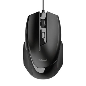 Trust Voca PC Mouse cu Cablu, 800-2400 DPI, Forma Confortabila, Lungime Cablu 160cm, 2 Butoane Deget, Mouse USB, Mouse Optic pentru Mac, Computer, Laptop - Negru - Img 2