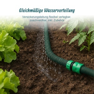 Tub de irigare Relaxdays, 10 m, verde, flexibil, economisire apa - Img 3