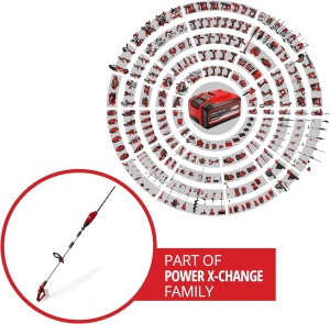Tuns gard viu telescopic cu acumulator Einhell GE-HH 18/45 Li T-Solo Power X-Change (Li-Ion, 18 V, lungime lama 45 cm, lama din otel diamantat, fara baterie si incarcator) - Img 2