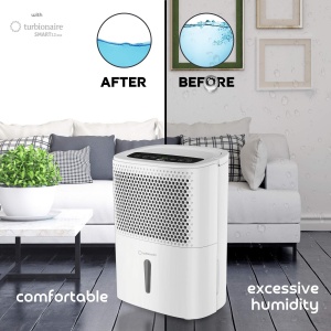 Turbionaire Smart 12 Eco Dezumidificator portabil extrem de silentios, inteligent, max. 200 wati, 12 l / 24 h, pentru medii cu pana la 34 de metri cubi Filtru de praf Hygrostat Incorporated - Img 2