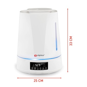 Umidificator Alpina - 4L - Ceata cu ultrasunete - cu temporizator - Aroterapii - Lumina de noapte - Telecomanda - Alb - Img 2