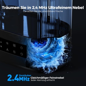 Umidificator AROEVE 6L, Aroma Difuzor, Control Inteligent, Negru - Img 6