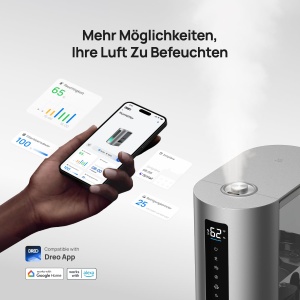 Umidificator inteligent Dreo 6L pentru camere mari, ceata calda si rece pentru dormitor, functionare de 60 de ore, senzor precis de umiditate, difuzor de aroma si compatibil cu Alexa. - Img 5