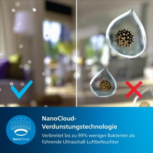 Umidificator Philips 3000, 45 m2, cu 99,97% mai putine bacterii cu NanoCloud, 300 ml/h, 3 viteze, mod de repaus, ultra-silentios (33 dB), senzor de umiditate, cronometru, rezervor de 3L, negru (HU3918/10) - Img 4
