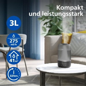 Umidificator Philips, Negru, pentru spatii de pana la 41 m, 32 ore functionare - Img 4