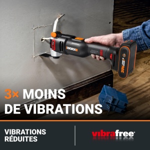 Unealta multifunctionala fara fir WORX, fara perii, 20 V, WX698, diverse materiale, montare universala, livrata cu 2 lame, 1 talpa de slefuire, 20 hartii taiate, 1 baterie 2 Ah si - Img 4