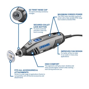 Unealta rotativa Dremel 4250, 175 W, cu 3 accesorii si 45 de unelte - Img 2