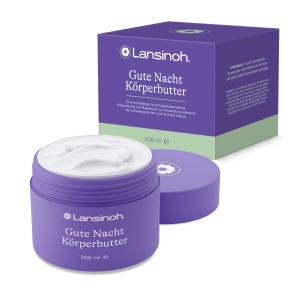 Unt de corp Lansinoh Good Night cu magneziu, unt de shea si unt de cacao - unt de corp bogat si hidratant pentru sarcina si postpartum - 200 ml
