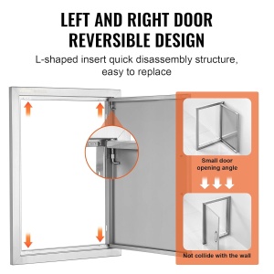 Usa de acces pentru exterior VEVOR, 407 x 559 x 46 mm, din otel inoxidabil, cu maner ergonomic - Img 4