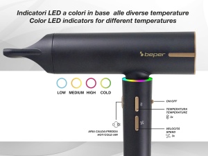Uscator de par BEPER P301ASC010, 1800W, 3 viteze, 3 temperaturi, negru - Img 4