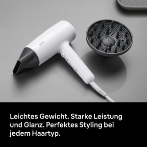Uscator de par Braun HD2.21, 2200 W, IONTEC, alb, cu difuzor si duza de styling - Img 7