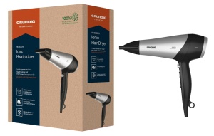 Uscator de par Grundig HD 6080 B, 2200 W, Ioni, NegruSilver