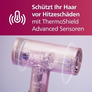 Uscator de par Philips Seria 8000 BHD83710 1400 W ThermoShield Ionizare Rose Champagne - Img 2