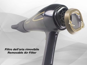 Uscator de par profesional Beper P301ASC001 AC-Motor 2200W NegruAuriu - Img 5