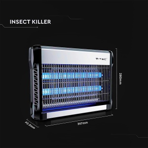 V-TAC Insect Killer Electric 20 W cu suprafata utila de 80 m2 - design subtire - plasa de tantari cu lumina albastra UV pentru uz interior si exterior - capcana electrica impotriva tantarilor si insectelor - Img 7