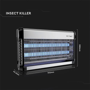 V-TAC Insect Killer Electric 30W cu o raza efectiva de 50 m2 - Design subtire - Ucigas de insecte cu lumina UV LED albastra pentru uz interior si exterior - Capcana electrica pentru tantari si insecte - Img 6