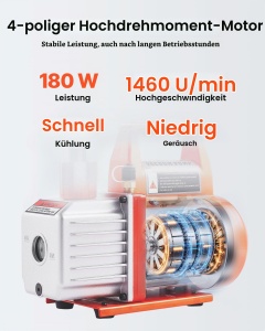 Vakuum Camera VEVOR VP125, 11,36 L, 99 Lmin, Inox, Cu Pompa - Img 4